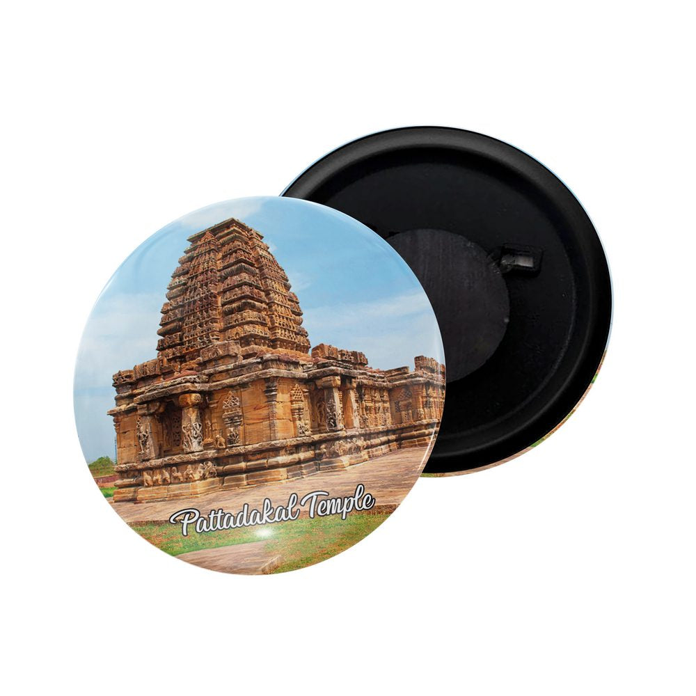 dhcrafts Fridge Magnet Multicolor Pattadakal Temple Karnataka Glossy Finish Design Pack of 1 (58mm)